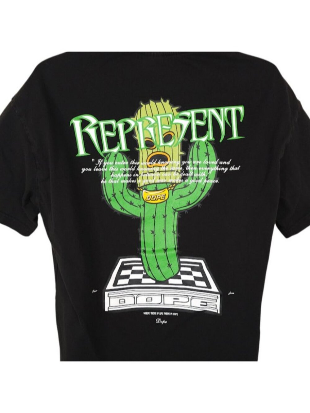 Represent Dope Cactus T Shirt Mens Size XL Black Inflation Streetwear